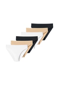 uncover by SCHIESSER - Damen Tai - Soft Cotton, 6er Pack - Schwarz