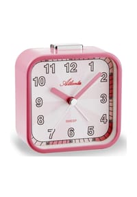 Atlanta by PARAGON - Quarzwecker ohne Ticken mit Licht, Snooze, Crescendo & Metallgehäuse- 2124/17 (Rosa) - Rosa