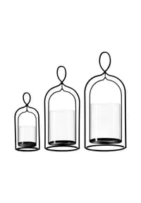 Ritzenhoff & Breker Windlichter-Set Nero 3er Set schwarz-transparent - NERO - schwarz-transparent
