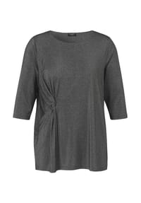VIA APPIA -DUE- - Shirt mit drapiertem Knoten-Detail - schwarz multicolor