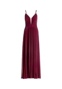 Vera Mont - Abendkleid, Raffung, V-Ausschnitt, für Damen - 4898 RED/SILVER