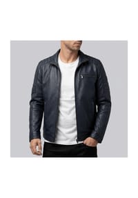 OTTO KERN - Herren Lederjacke Lammnappa navy - navy