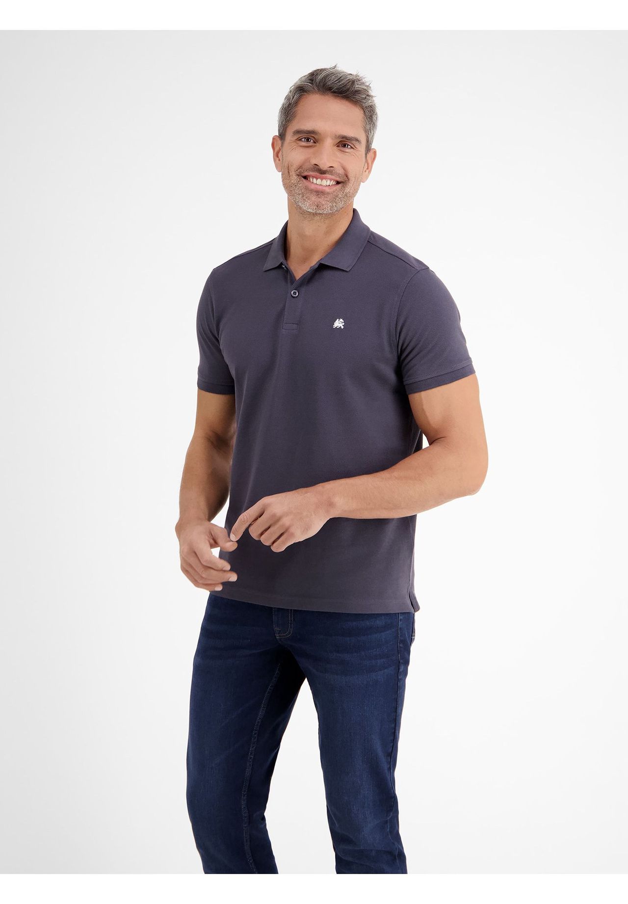 Lerros Poloshirt, Logo-Stickerei, FüR Herren, Grau, XXL