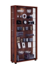 VCM. - Glasvitrine stehend | Vitrine Glas mit ESG-Sicherheitsglas | Maße ca.H. 113 x B. 59 x T. 18 cm | Standvitrine Glas | Modern und platzsparend | Glas Vitrinenschrank – Lumo Maxi - 