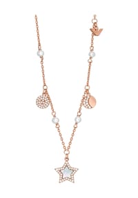 EMPORIO ARMANI - Damen Kette mit Anhänger mit Süßwasserperlen - 9999 ROSÉGOLD