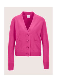 MADELEINE - Elegante Kaschmirjacke mit V-Ausschnitt - magenta