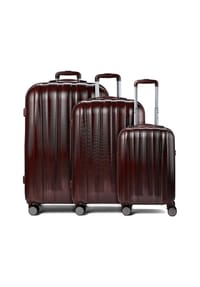 Polestream Moonrock - Moonrock 4 Rollen Kofferset 3-teilig mit Dehnfalte - dark red brushed