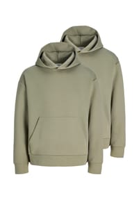 JACK & JONES - Sweatshirt / Hoodie 2er Pack Barron - Beige / schwarz