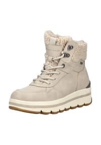 TOM TAILOR - Lederimitat/Textil Stiefelette - Cream