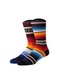 STANCE - Unisex Socken - CURREN ST CREW, Streifen, Fair-Isle-Muster, Baumwoll-Mix - Rot