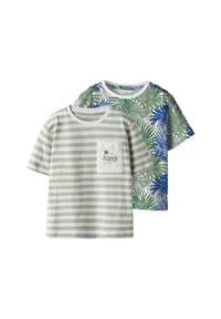 name it® - T-Shirt JANEK Kurzarmshirt 2er Pack - grün