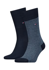 TOMMY HILFIGER - Socken, 2er Pack, geripptes Bündchen, für Herren - 001  DARK NAVY