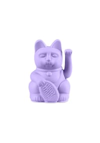 DONKEY - Winkekatze Lucky Cat Mini Maneki Neko, Lilac, 9.8 cm - Dunkelblau