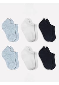 bistyle® - Baby-Sneaker-Socken Basic 6er-Pack, GOTS-zertifiziert, hoher Baumwollanteil - Blau/Ecru/Grau