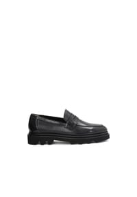 ONE ELEMENT - Herren-Slipper aus Leder mit dicker Sohle - Schwarz