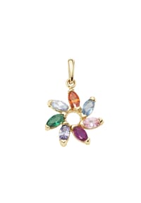 Luigi Merano® - Anhänger Blüte mit bunten Zirkonia, Gold 375 - mehrfarbig