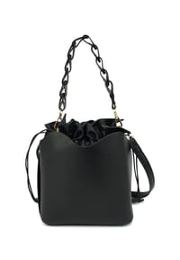 HARPA - Handtasche ALEYA mit kunstvollem Henkel - jet black