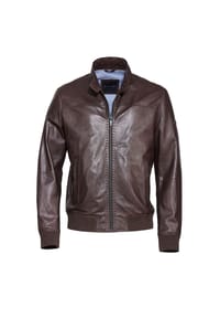 bugatti - Lederjacke BULUCIO aus hochwertigem Leder - Dunkelbraun