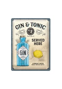 nostalgic Art Blechschild "Gin & Tonic", gewölbt Bild 1
