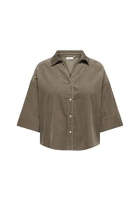ONLY CARMAKOMA - Cordhemd, 3/4-Arm, für Damen - 239935 WALNUT