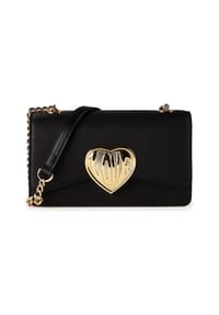 LOVE MOSCHINO Victory Heart - Victory Heart Schultertasche Leder 21.5 cm - black