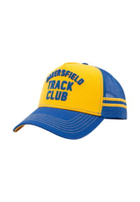 KING KEROSIN - Trucker Cap Plastische Schriftzug-Stickerei und zwei Streifen rund um das Netz Bakersfield Track Club - blau