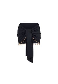 MODA MINX - Minirock Gold Shells Front Tie Skirt mit tollen Muschel-Elementen - Black