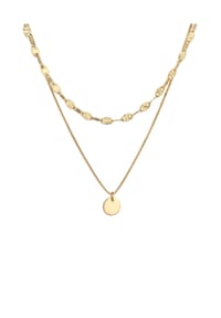 elli. PREMIUM - Halskette Layer Panzer Plättchen Stern Vintage 925 Silber - Gold