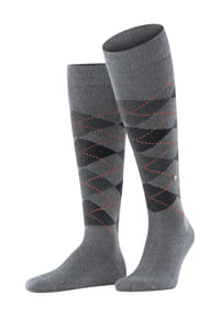 Burlington - Preston Kniestrümpfe, Argyle-Muster, Burlington-Clip, für Herren - BLACK-SAHARA
