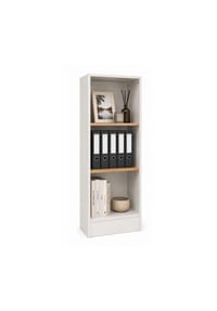 VCM. - Bücherregal für Aktenordner, Büroregal mit 3 Fächern, 38 x 114 x 52 cm, Standregal für Büro und Homeoffice - Dilos - Anthrazit / Honig-Eiche