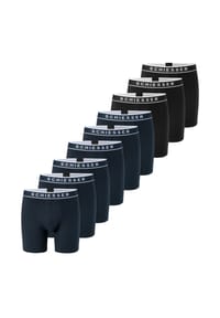 SCHIESSER - Long Short / Pant 9er Pack 95/5 Cotton - Dunkelblau / schwarz