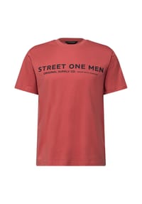 STREET ONE MEN - T-Shirt, Baumwolle, für Herren - 25936 BRIGHT WHITE