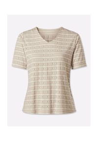 Witt - V-Shirt - ecru-hellblau-gemustert