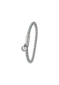 TOM TAILOR WOMEN - Damen Armband, Leder mit Edelstahl - SILBER