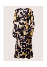 MADELEINE - Kleid mit Bindegürtel - schwarz / multicolor