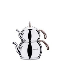 KORKMAZ - Teekannen-Set - Stilvolles Design & Höchste Funktionalität 1,1L/2,0L - Silber 1,1L/2,0L