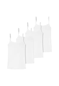 uncover by SCHIESSER - Spaghetti Top 4er Pack Cotton - Schwarz