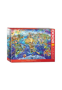 eurographics - Puzzle Verrückte Welt, Weltkarte, 2000 Teile, 67.6 x 96.8 cm - 