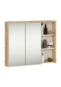 Akord - Badezimmer-Hängeschrank W90 mit 2 Türen und 6 Einlegeböden - artisan-eiche/graphitgrau