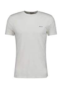 GANT - Herren T-Shirt - CONTRAST LOGO, Rundhals, kurzarm, Baumwolle, Logo-Stickerei - Weiß