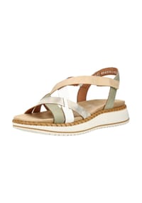 remonte® - Leder Sandalen - Grün/Beige