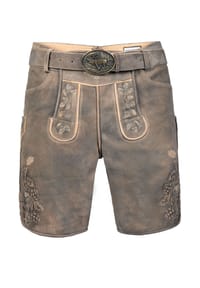 EDELNICE - Kurze Wildbock Lederhose Kare - grau