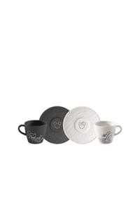 Villeroy & Boch Espressotasse mit Untertasse, 4-teilig Manufacture Rock - Mickey Mouse - MANUFACTURE – MICKEY MOUSE - schwarz