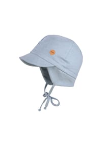 maximo® - GOTS MINI BOY-Schildmütze,  Bund, Microringel, Band, Jersey, UV 50 - hellbraunmeliert-weiß