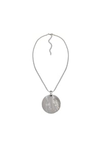 Steuer Modeschmuck - Anhänger mit Kette Metall - weiß