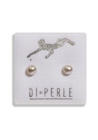 DI PERLE® DI PERLE Schmuckkollektion - Süßwasser Zuchtperlen Ohrringe Ohrstecker aus 585er Gelbgold, grau - grau