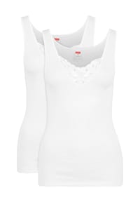 -con-ta- - Unterhemd "Gisela", 2er-Pack, V-Ausschnitt, für Damen - 020 WEISS