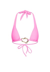 MODA MINX - Bikinioberteil IRREGULAR HOOP SINGLE HOOP TRIANGLE TOP mit edlem Schmuckelement - Barbie Pink