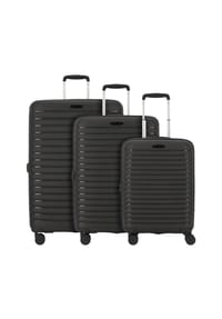 d & n® Travel Line - Travel Line 4500 4 Rollen Kofferset 3-teilig mit Dehnfalte - black