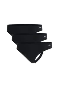 adidas - Damen Strings, 3er Pack - Thongs, Active Light Flex , Unterwäsche, Logo - Schwarz